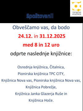 Knjižnica Lovrenc odpiralni čas